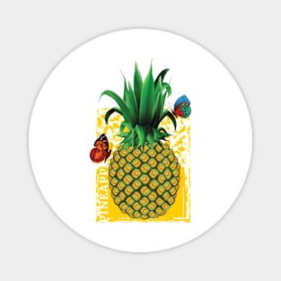 Pineapple and Butterflies Magnet